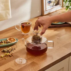 Flat Borosilicate Glass Teapot, Transparent Turkish Coffee Pots|Turkish Teapots