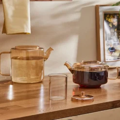 Discount Flat Borosilicate Glass Teapot, Amber Turkish Coffee Pots|Turkish Teapots