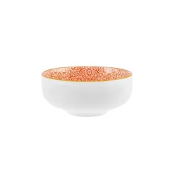 Online Floral Porcelain Round Snack Bowl, 10cm, Orange Bowls