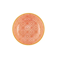 Online Floral Porcelain Round Snack Bowl, 10cm, Orange Bowls
