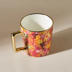 Clearance Flower Porcelain Letter U Mug, 350ml, Multi Mugs