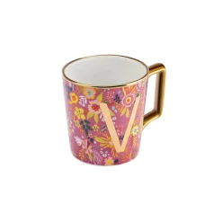 Outlet Flower Porcelain Letter V Mug, 350ml, Multi Mugs