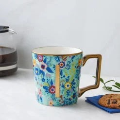 Hot Flower Porcelain Letter I Mug, 350ml, Multi Mugs