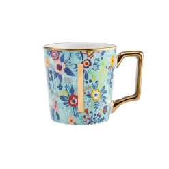 Hot Flower Porcelain Letter I Mug, 350ml, Multi Mugs