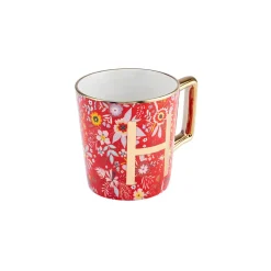 Discount Flower Porcelain Letter H Mug, 350ml, Multi Mugs