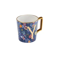 Sale Flower Porcelain Letter Y Mug, 350ml, Multi Mugs