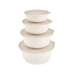 Clearance Forbs 4-Piece 2 in 1 Storage Container Set, Cream Storage Containers