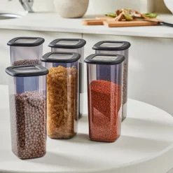 New Forbs 6-Piece Storage Container, 1750ml, Anthratice Storage Containers