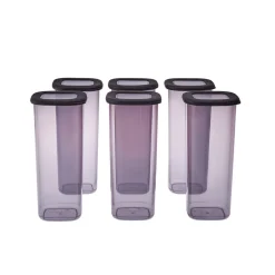 New Forbs 6-Piece Storage Container, 1750ml, Anthratice Storage Containers