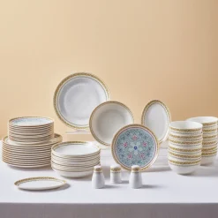 Outlet Forever Bone China Bondi 53-Piece Dinner Set for 12 People, Multi See All Dinner Sets|Bone China Dinner Sets