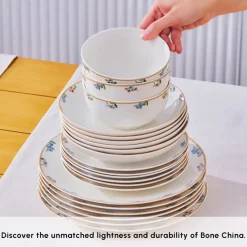 Clearance Forever Bone China New Brillo 53-Piece Dinner set for 12 People, Multi See All Dinner Sets|Bone China Dinner Sets