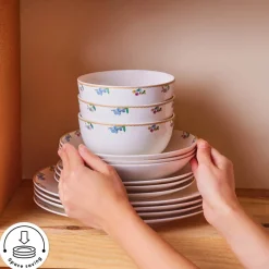 Clearance Forever Bone China New Brillo 53-Piece Dinner set for 12 People, Multi See All Dinner Sets|Bone China Dinner Sets