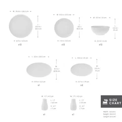 Hot Forever Bone China Allure 41-Piece Dinner Set for 12 People, White See All Dinner Sets|Bone China Dinner Sets