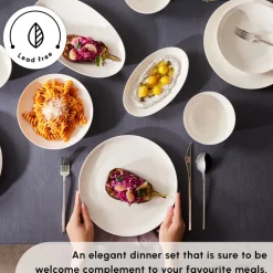 Hot Forever Bone China Allure 41-Piece Dinner Set for 12 People, White See All Dinner Sets|Bone China Dinner Sets