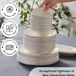 Hot Forever Bone China Allure 41-Piece Dinner Set for 12 People, White See All Dinner Sets|Bone China Dinner Sets