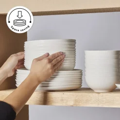 Hot Forever Bone China Allure 41-Piece Dinner Set for 12 People, White See All Dinner Sets|Bone China Dinner Sets