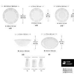 New Forever Bone China New Olio 53-Piece Dinner Set for 12 People, White See All Dinner Sets|Bone China Dinner Sets