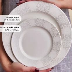 New Forever Bone China New Olio 53-Piece Dinner Set for 12 People, White See All Dinner Sets|Bone China Dinner Sets
