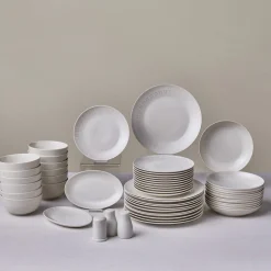Online Forever Bone China Arte 53-Piece Dinner Set for 12 People, White See All Dinner Sets|Bone China Dinner Sets