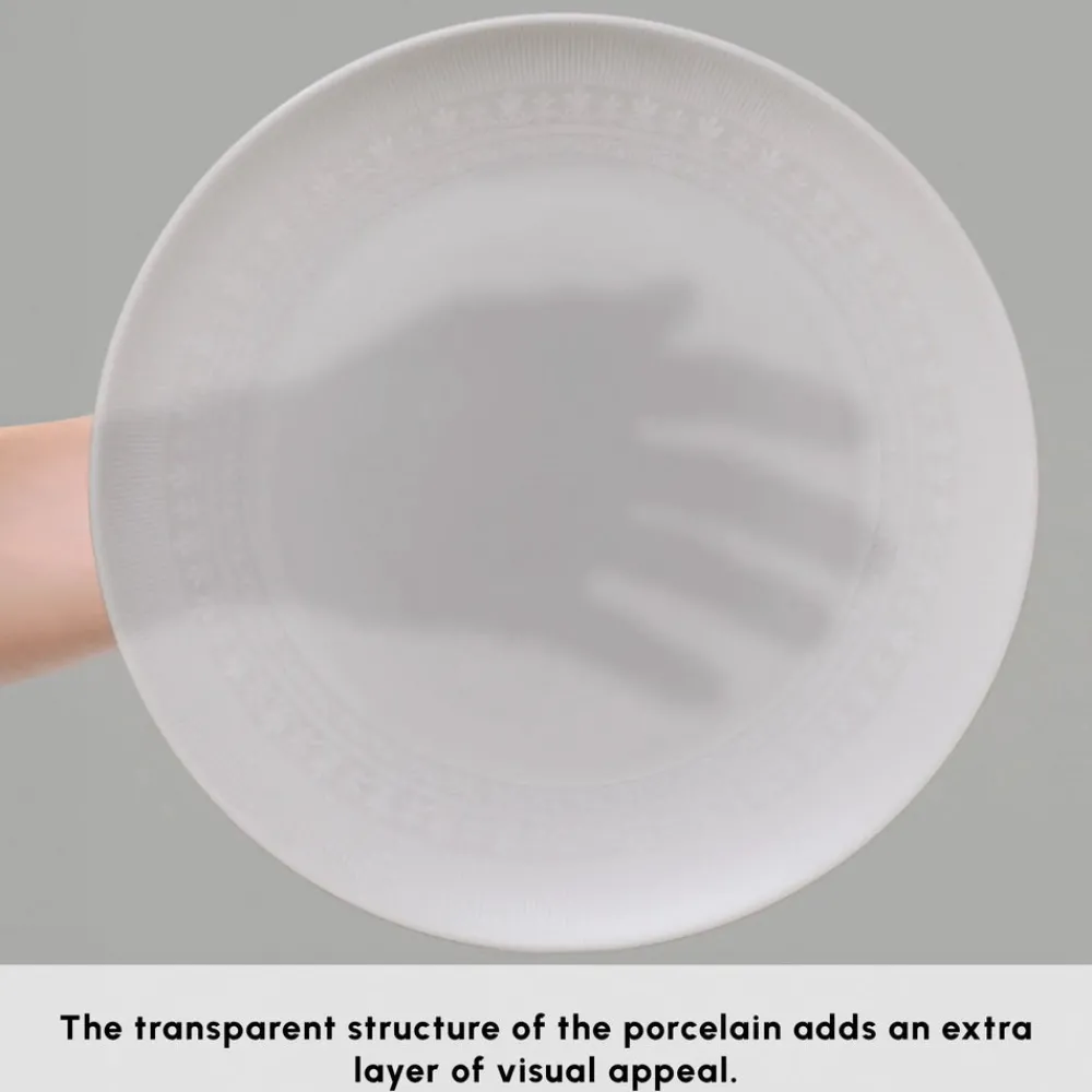 Online Forever Bone China Arte 53-Piece Dinner Set for 12 People, White See All Dinner Sets|Bone China Dinner Sets