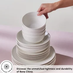 Online Forever Bone China Arte 53-Piece Dinner Set for 12 People, White See All Dinner Sets|Bone China Dinner Sets