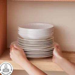 Online Forever Bone China Arte 53-Piece Dinner Set for 12 People, White See All Dinner Sets|Bone China Dinner Sets