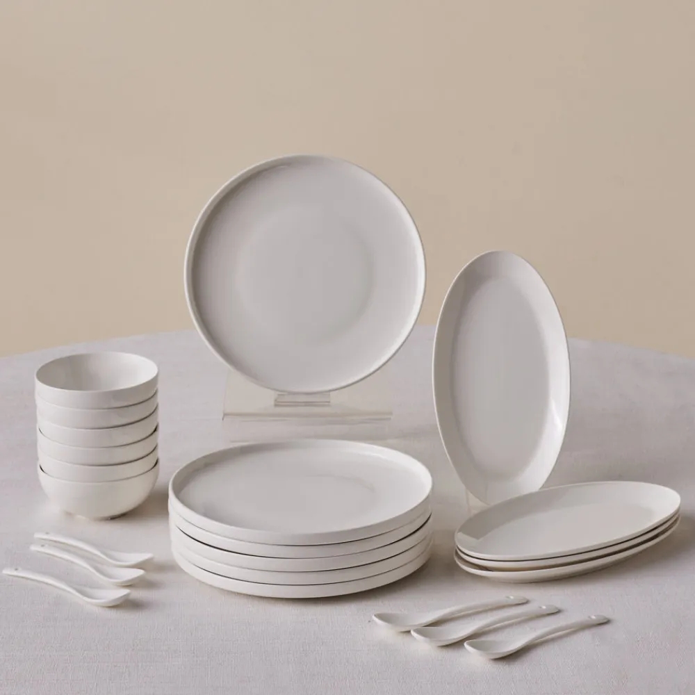 Forever Bone China Fika 22-Piece Serveware Set for 6 People, White Forever Bone China Serveware Sets|See All Serveware Sets