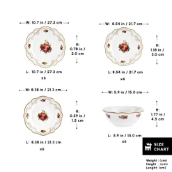 Best Forever Bone China Antique 24-Piece Dinner Set for 6 People, Multi See All Dinner Sets|Bone China Dinner Sets