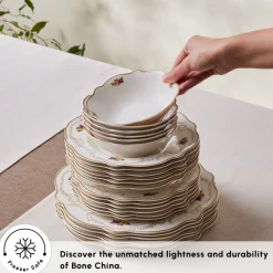 Best Forever Bone China Antique 24-Piece Dinner Set for 6 People, Multi See All Dinner Sets|Bone China Dinner Sets