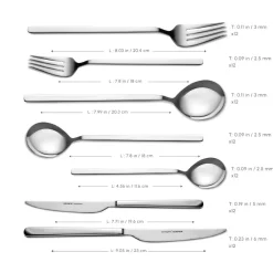 Clearance Gale 84-Piece Stainless Steel Cutlery Set for 12 People, Platin Cutlery Sets