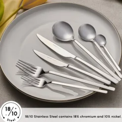 Clearance Gale 84-Piece Stainless Steel Cutlery Set for 12 People, Platin Cutlery Sets