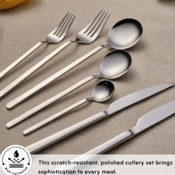 Clearance Gale 84-Piece Stainless Steel Cutlery Set for 12 People, Platin Cutlery Sets