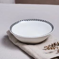 Discount Game New Generation Bone CerealSoup Bowl, 14cm, Black White Bowls