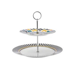 Online Game Porcelain 2-Tier Cake Stand, 27cm, Multi Serving Platters