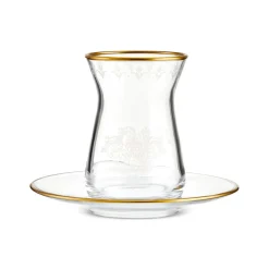 Sale Gent 12-Piece Turkish Tea Set for 6 People, 132ml, Turkish Tea Sets