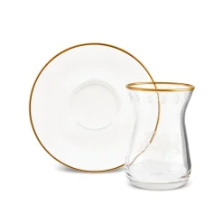 Sale Gent 12-Piece Turkish Tea Set for 6 People, 132ml, Turkish Tea Sets