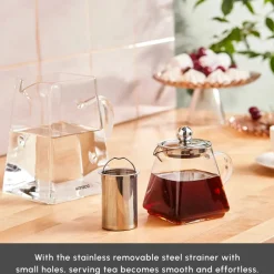 Discount Giza Borosilicate Glass Teapot Set, Transparent Turkish Coffee Pots|Turkish Teapots