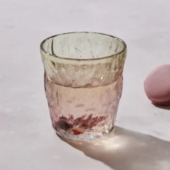 Online Glacier Glass Tumbler Glass, 287ml, Transparent Red Green Tumbler Glasses