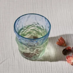 New Glacier Glass Tumbler Glass, 287ml, Transparent Blue Green Tumbler Glasses