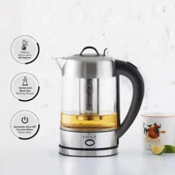 Hot Glass Herbal Tea Maker and Kettle, 1.7L, Inox Kettles