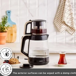 New Glass Tea XL 2 in 1 Tea Maker Kettle, 1900W, Tea Machines