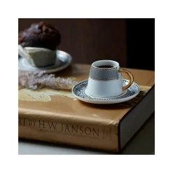 Best Globe 4 Piece Porcelain Espresso Turkish Coffee Cup Set for 2 People, 80ml, Multi Espresso & Turkish Coffee Cup Sets