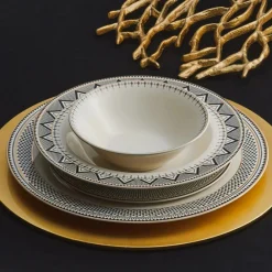 Discount Globe 24-Piece Bone China Dinner Set for 6 People, Multi See All Dinner Sets|Bone China Dinner Sets