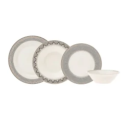 Discount Globe 24-Piece Bone China Dinner Set for 6 People, Multi See All Dinner Sets|Bone China Dinner Sets