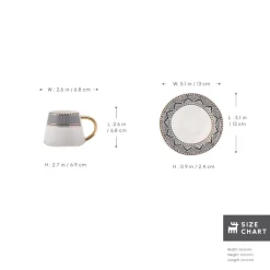 Clearance Globe 12-Piece Porcelain Espresso Turkish Coffee Cup Set for 6 People, 80ml, Multi Espresso & Turkish Coffee Cup Sets