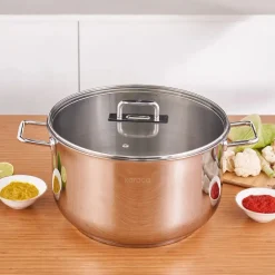 Clearance Grace Stainless Steel Induction Stockpot with Lid, 30cm, Silver Pots|Induction Cookware