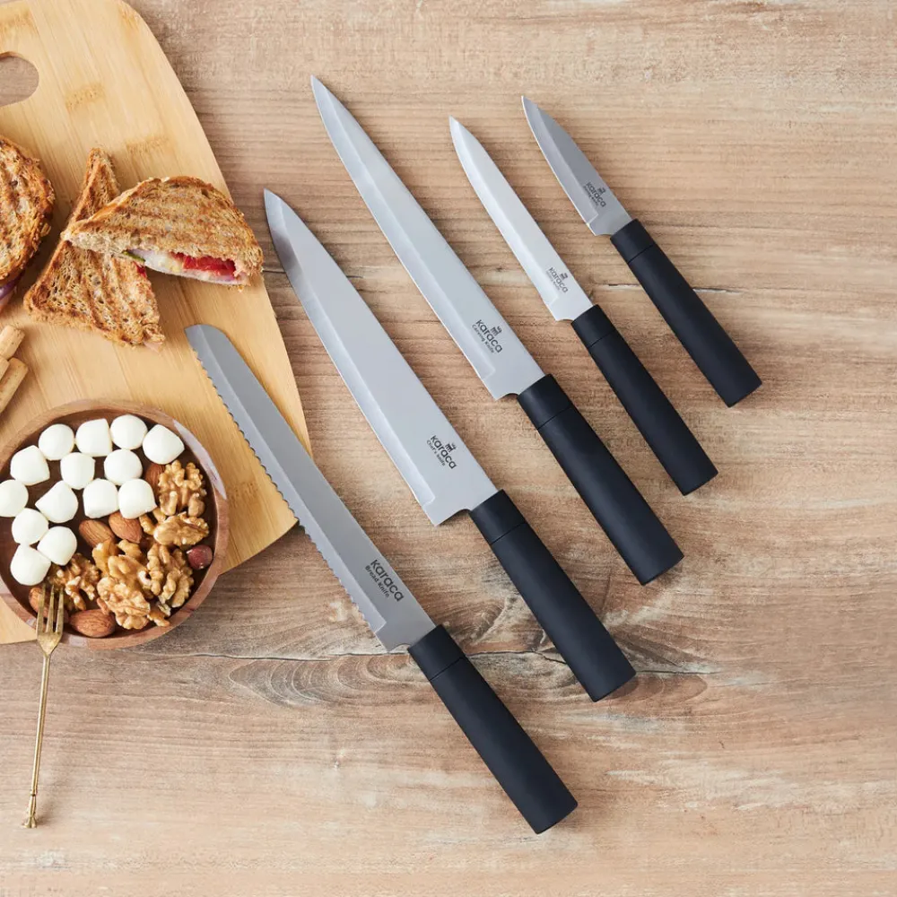 Sale Grammy Knife Block Set, 5 Piece, Inox Black Knife Sets