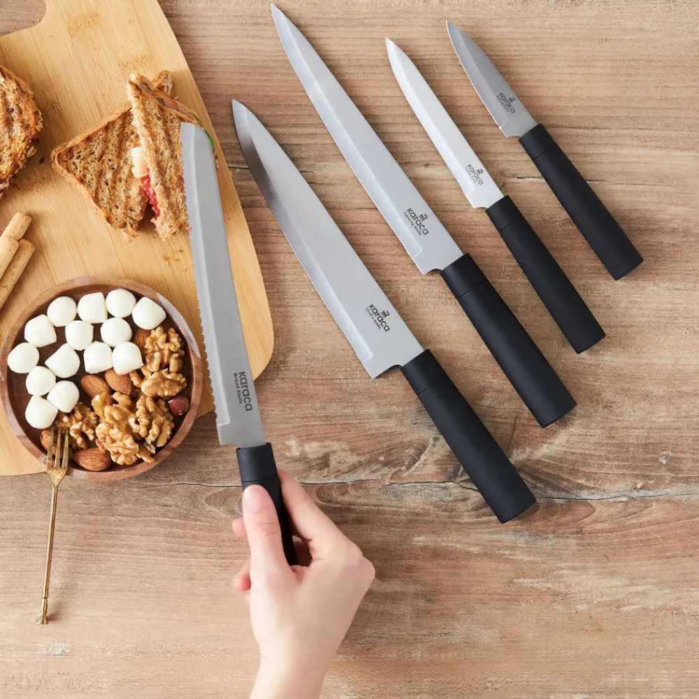 Sale Grammy Knife Block Set, 5 Piece, Inox Black Knife Sets