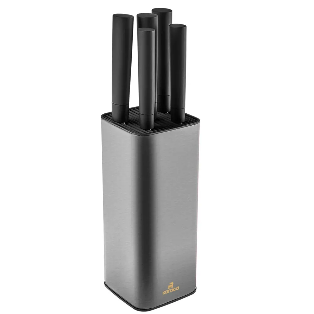 Sale Grammy Knife Block Set, 5 Piece, Inox Black Knife Sets