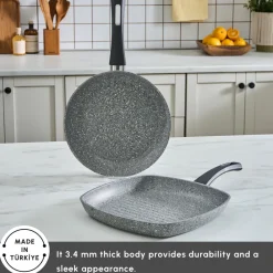 Outlet Gris Biogranite 2-Piece Induction Cookware Set, Grey Biogranite Cookware Sets